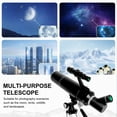 thumbnail image 6 of Telescope for Adults & Kids Beginners, 80mm Aperture 500mm Telescopes for Adults Astronomy, (20X-150X) Portable Refractor Telescope Kit with Decorate Stickers, Backpack, Phone Adapter-Black, 6 of 8