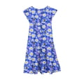 thumbnail image 4 of Lvshlubb Girls Fly Sleeve Dress Floral Printed Crewneck Summer Vacation Beach Dresses with Pockets Clothes for Kids Size 4-15, 4 of 6