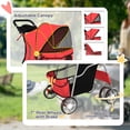 thumbnail image 4 of CoSoTower Pet Stroller with Reflective Strips, Foldable Cat Stroller with 360° Swivel Wheels for Small Dogs and Cats, Red, 4 of 6