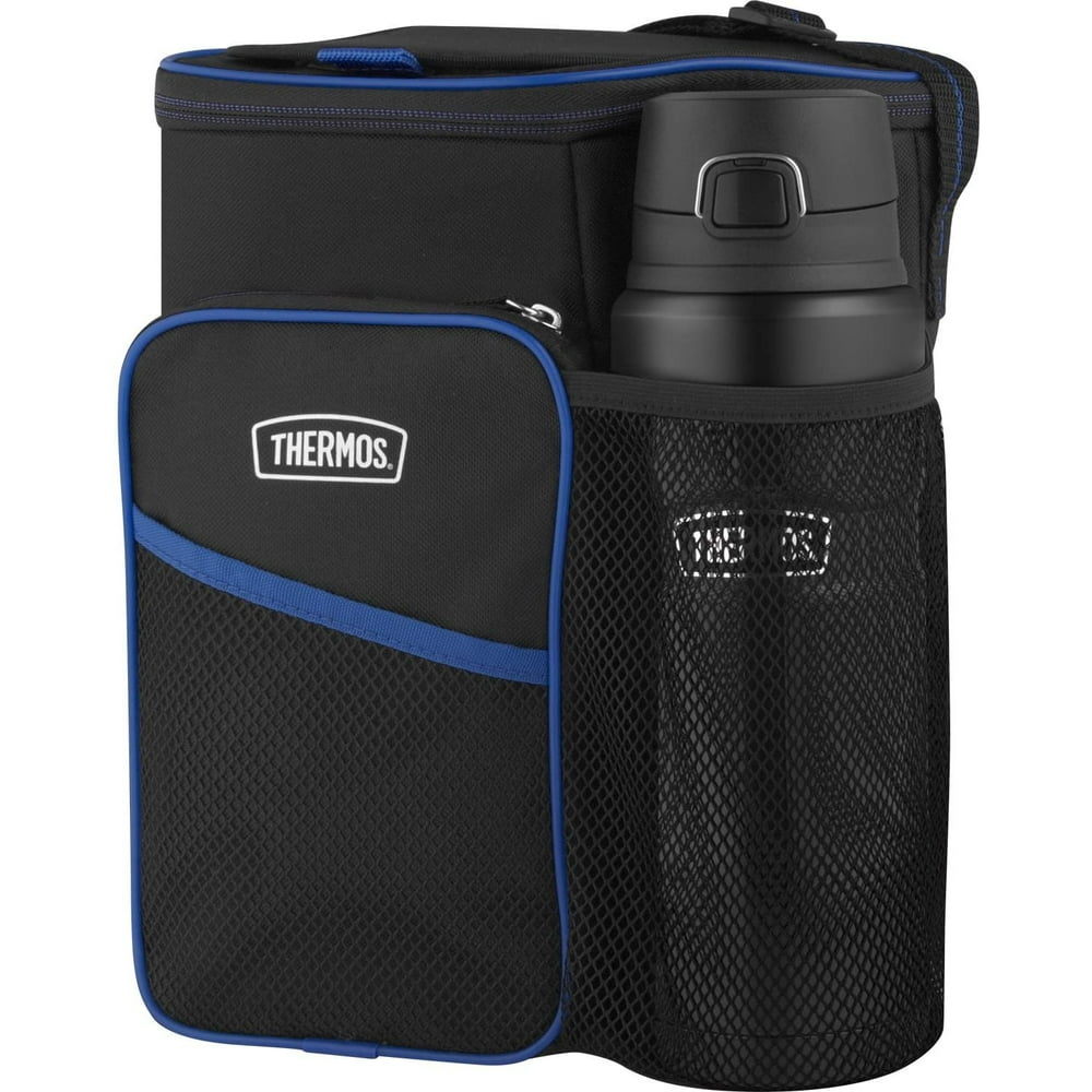 Thermos Lunch Cooler and King Stainless Bottle Combination Set, Black