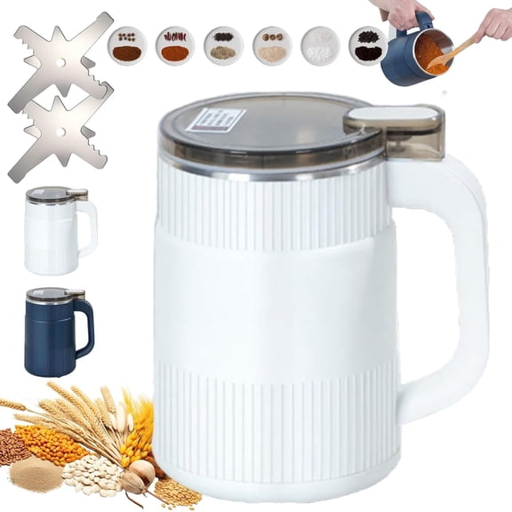 Aparntetit Large Capacity Electric Grinder for Home Use, Portable Mini Stainless Steel Electric Grain Grinder With 2 Blades, for Coffee Bean, Spices, Herbs, Nuts