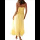 thumbnail image 4 of Vestido Informal de Verano 2025 para Mujer, Sin Mangas, con Tirantes Finos, Ribete de y Volantes Fruncidos. Amarillo XL, 4 of 10