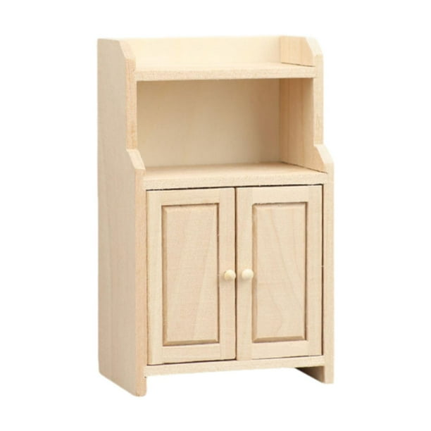 Gabinete de casa de muñecas 1:12, decoración creativa, muebles pequeños de madera para sala de estar Estilo A