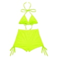 thumbnail image 2 of CEHVOM Ladies Two-Piece Set Of Bikini Split Boxer Swimwear With Chest Pads And No Steel Support Solid Color Straps, 2 of 5