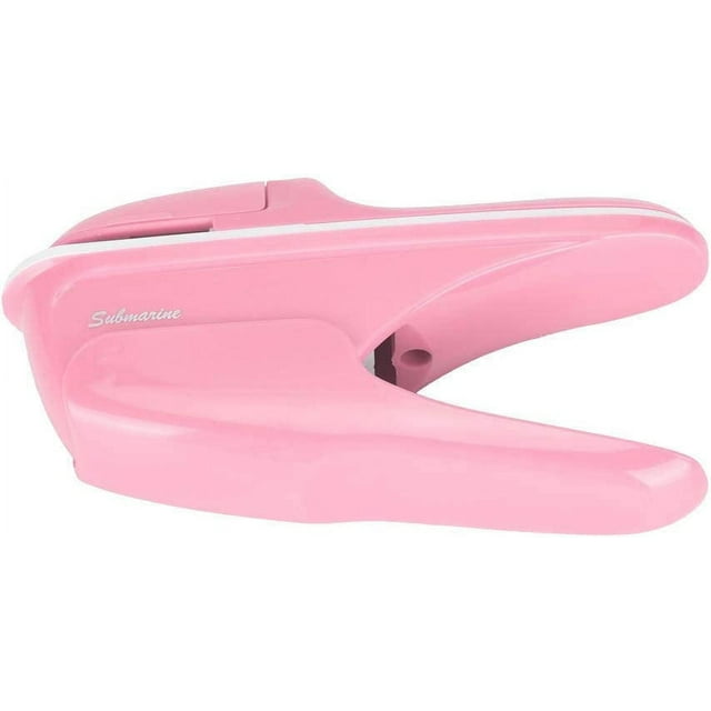 HUGFEGWE Stapleless Stapler, Staple Stapler Stapleless Stapler Crimp No Holes with Labor Saving Structure ABS Material for Stapling (Pink) U2537-24833