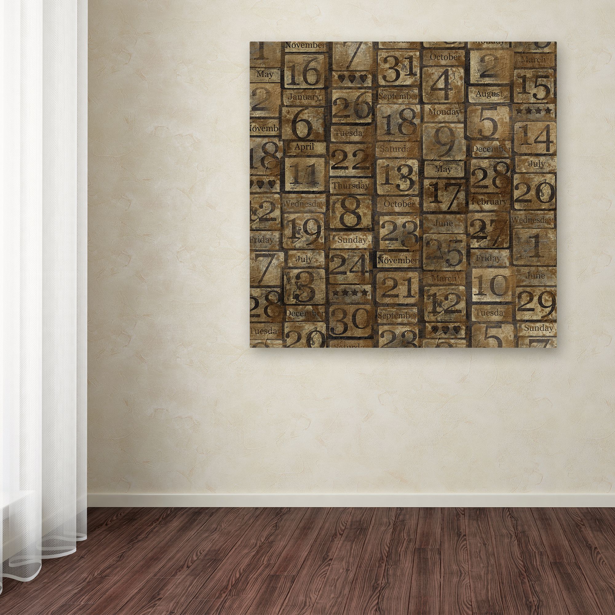 Trademark Fine Art 'Grungy Calendar Blocks' Canvas Art by Marcee Duggar
