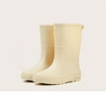 thumbnail image 4 of Miluxas Waterproof Rain Boots for Women Lightweight Slip Resistant Fishing Deck Garden Mid-calf Outdoor Work Booties Beige 6(37), 4 of 7