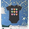 thumbnail image 3 of Shop4Ever Candy Hearts Conversation Heart Baby's Bodysuit Infant Cotton Romper 6 Months Black, 3 of 5