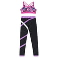 thumbnail image 3 of YEAHDOR Girls Strappy Back Crop Top with Leggings 2Pcs Gym Suit Sports Workout Outfit Set Activewear Gardenia Rose 14, 3 of 7