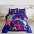 thumbnail image 2 of Manfei Blue Game Console Queen Comforter Set,Gamer Gaming Bedding Sets,Watercolor Splatter Ink Bedding Comforter Set For Boys,Breathable Bedroom Decorative Reversible,3pcs, 2 of 8