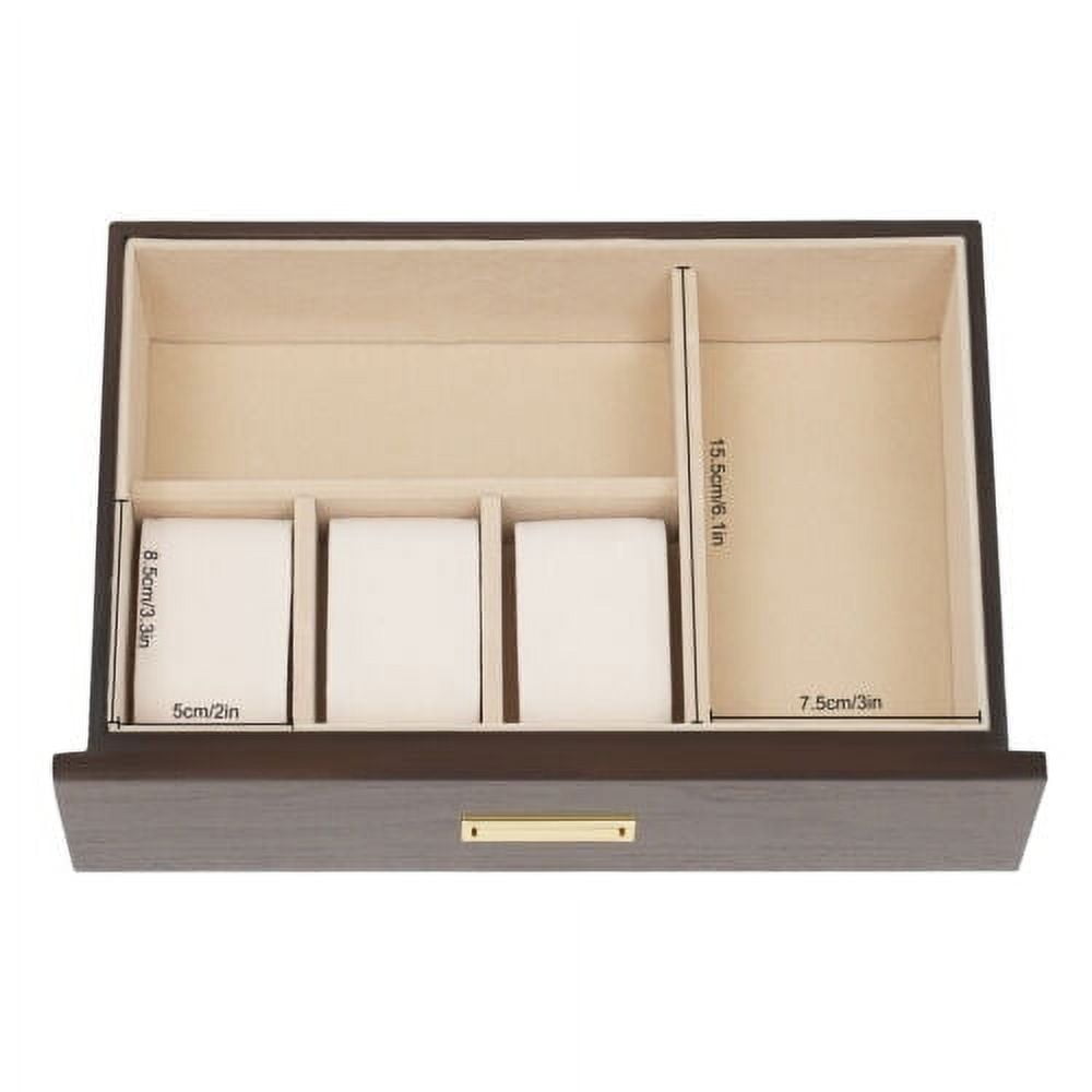 28-Slot Men Watch Box Wooden Display Case Organizer Show Tray Jewelry Storage