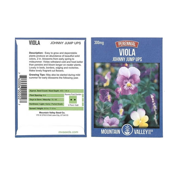 Johnny Jump Up (Helen Mount) Viola Flower Garden Seeds - 300 Mg Packet - Annual Flower Gardening Seeds