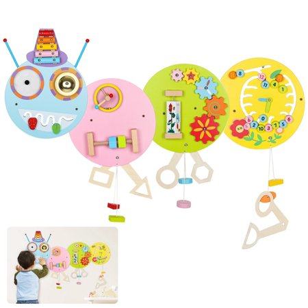 Caterpillar Activity Wall Panels, Children Kids Educational Wall Toy, Montessori Sensory Preschool Toy with 8 Basic Activities Games, Toddler Room Decor