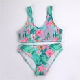 thumbnail image 2 of Cathalem Girls Matching Bikini Girl's Cute 2 Piece Bikini Set High Waisted Swimsuit Bathing Suit Beachwear(Pink,10), 2 of 4
