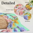thumbnail image 2 of Teal Green Hummingbirds Pillow Covers, Linen Long Throw Pillow Case, Spring Watercolor Flowers Plant Holiday Pillow Protector Decorative Cushion Cover for Living Room/Bedroom 12" x 20", 2 of 8