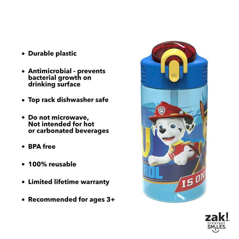 Zak Designs [3-Pack] Paw Patrol Chase 15oz Buddy Sip Tumbler Cup with Lid &  Straw, BPA-Free