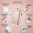 thumbnail image 2 of Diario Lista Deseos Clever Fox libro viaje inspirador recuerdos aventuras cuaderno motivacional A5 5.8x8.3 tapa dura oro rosa, 2 of 3