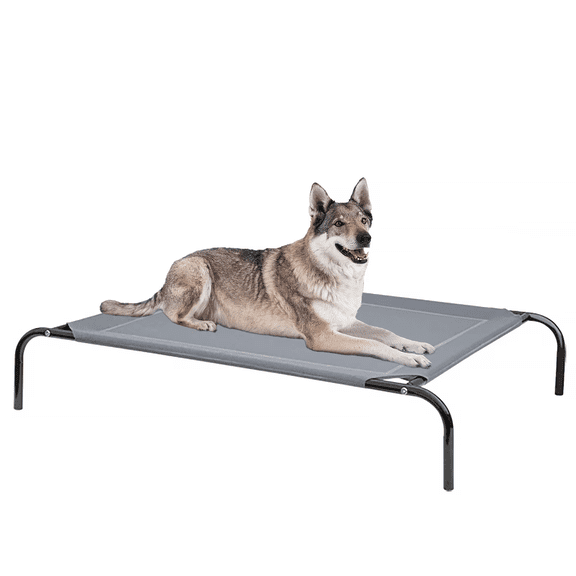 Asunby Elevated Cooling Dog Bed for Large Dogs, Portable Indoor Outdoor Raised Pet Bed with Breathable Washable Mesh, 42.5x31.5x7.87 inches