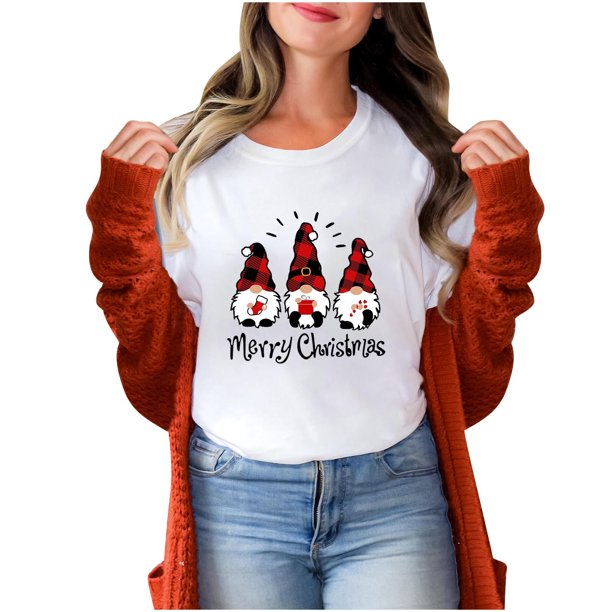 Fiudx Camisas para Mujer Blusa Informal de Manga Corta con Estampado de Cuello Redondo para Mujer