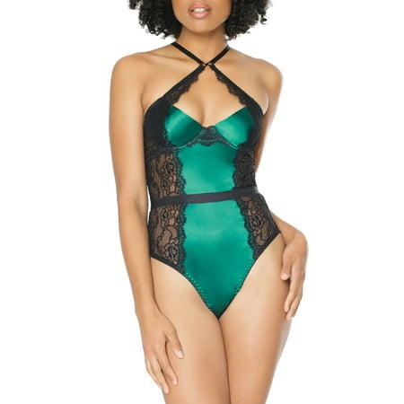 

Coquette Womens Satin Thong Teddy Style-20301