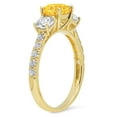 thumbnail image 3 of 1.97 ct Round Cut Natural Citrine 3 Stone 18K Yellow Gold Womens Engagement Ring, 3 of 4