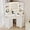 White, variant on Corner Vanity Desk, Vanity Table with Lighted Mirror, Fluted Makeup Desk with Drawers and Cabinets, Corner Dressing Table with Charging Station for Bedroom, White