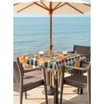 thumbnail image 2 of Outdoor Tablecloth with Umbrella Hole and Zipper, Thanksgiving Orange Pumpkin Square Table Cloth 54x54 Inch Waterproof Tablecloth, Fall Autumn Leaves Farmhouse Check Picnic Table Cover for Patio, 2 of 7