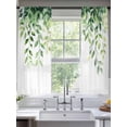 thumbnail image 2 of Eucalyptus Leaf Sheer Curtains 72 Inch Length 2 Panels Set, Spring Green Botanical Leaves Aesthetic Voile Window Treatment Rod Pocket Curtains Sheers Drapes for Bedroom/Living Room/Kitchen 52"x72"x2, 2 of 7