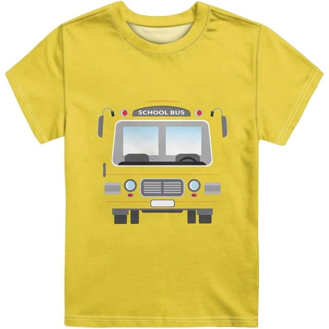 T-Shirt Respirant à Manches Courtes Tee Top Graphique Col Rond pour 3-16 Ans