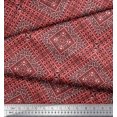 thumbnail image 3 of Soimoi Silk Fabric Check Kilim Printed Craft Fabric by The Yard 42 Inch Wide, 3 of 3