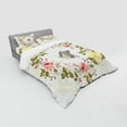 thumbnail image 3 of Ambesonne Rose Bedding Set 3 Pcs, Vintage Wreath Butterfly, Twin XL, Multicolor, 3 of 3
