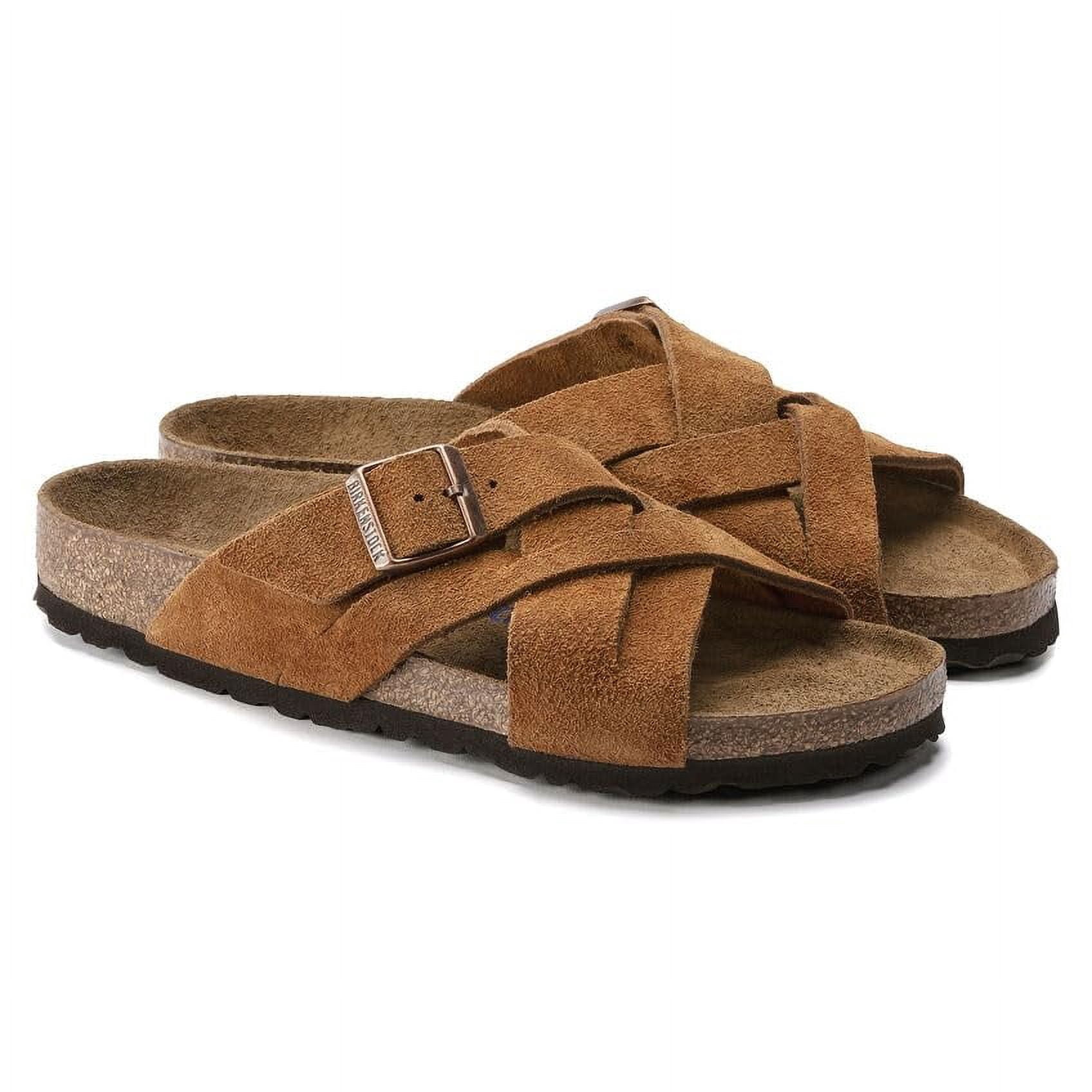 Birkenstock Women's Soft Footbed Suede Cross-Strap Sandals, Adjustable, Mink
