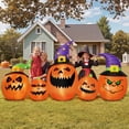 thumbnail image 4 of Firstness 8FT Halloween Inflatable Pumpkins Blow ups Outdoor Decorations, Five Pumpkins with LED Lights for Party Yard, 4 of 11