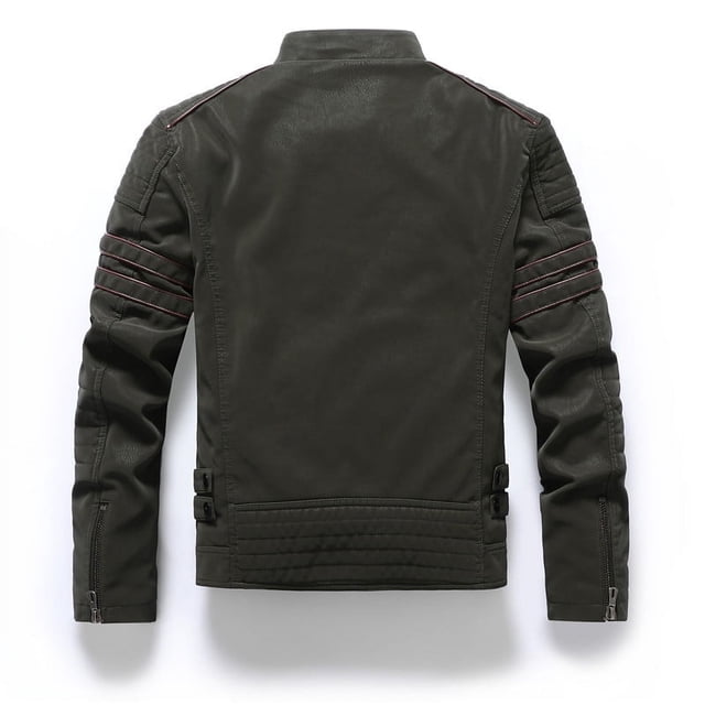 Ropa de cuero esmerilado de otoño e invierno para hombre, chaqueta de PU con lijado fino a la moda, abrigo ajustado de marea para motocicleta
