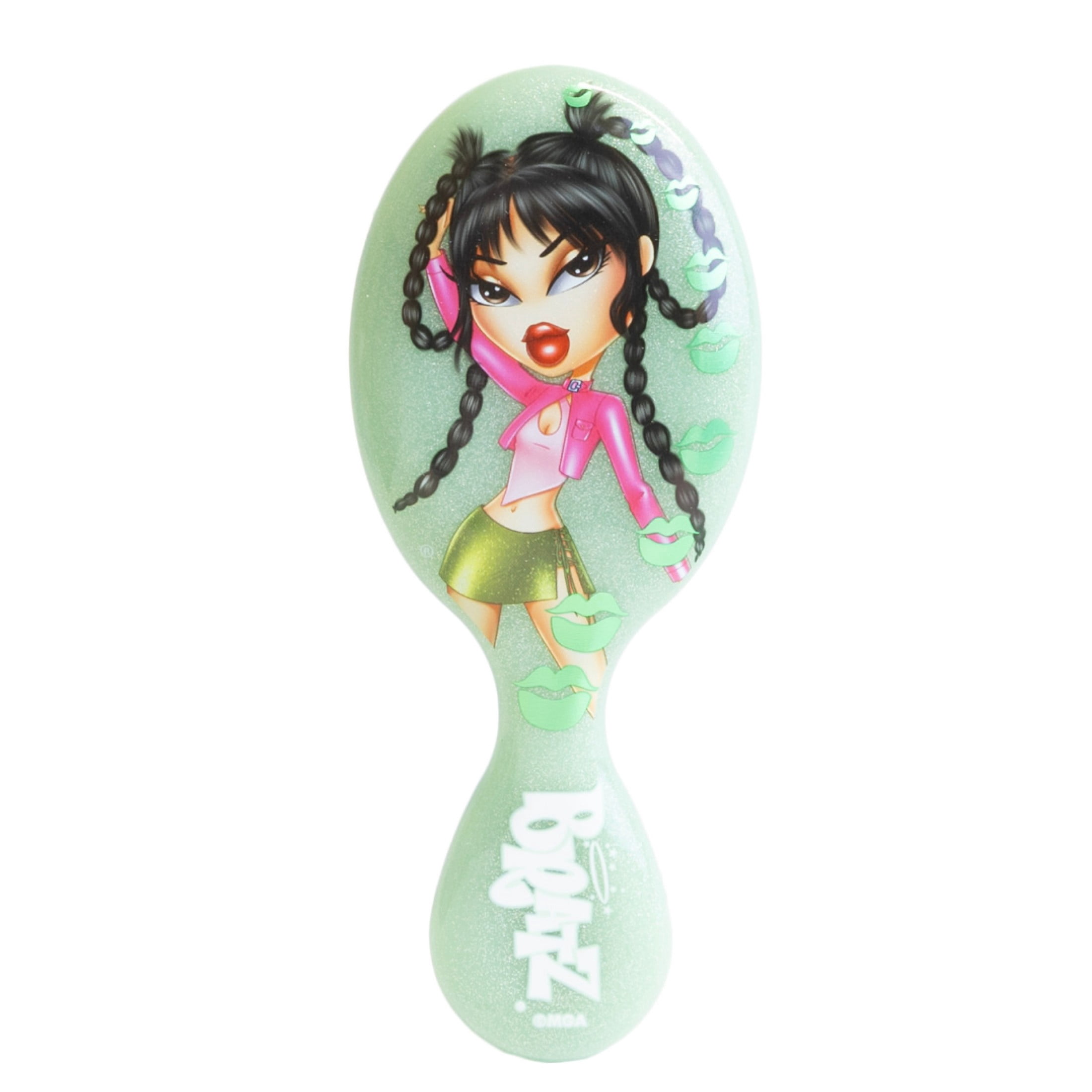 Wet Brush Bratz Jade Mini Detangler & 4 Bonus Seamless Elastics