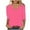 Hot Pink, variant on 3/4 Length Sleeve Womens Tops Casual V-Neck Ladies Shirts 2025 Summer Elbow Length Printed,Plain t Shirts Outfits