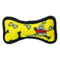 Tuffy Jr Bone Yellow Bone Durable Plush Squeaky Dog Toy