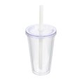 thumbnail image 3 of 1 Set Double Layered Cup Thickened Cold Drink Cup Reusable Boba Tea Cup with Straw, 3 of 8