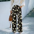 thumbnail image 4 of Delayuji Women's Wide Leg Pants Floral Printed Palazzo Pants High Waisted Casual Loose Straight Leg Pants with Pockets Womens Trousers, 4 of 6