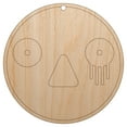 thumbnail image 1 of Kawaii Cute Horrified Scared Face Wood Holiday Christmas Tree Ornament Unfinished DIY Pre-Drilled Craft, 1 of 7