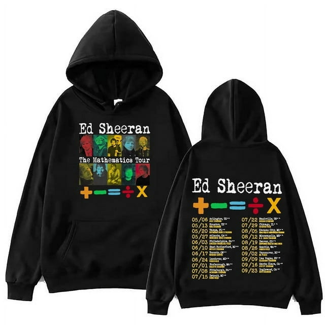 Ed Sheeran Mathematics Tour 2024 Hoodie Harajuku Hip Hop Pullover Tops Fans Gift
