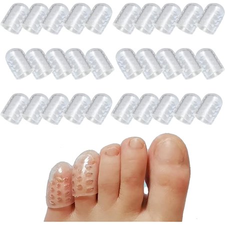 Silicone Anti-Friction Toe Protector, Gel Toe Protectors Breathable Toe Covers Toe Sleeves for Corns, Blisters and Ingrown Toenails - Little Toe Protectors Caps Guards (30 Pcs)