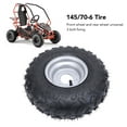 thumbnail image 3 of 145/70-6 Tire, 6 Inch Tire Front Rear Universal Anti Impact ATV Tire 3 Bolt Fixing with Rim for Go Kart, 3 of 7