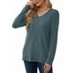 thumbnail image 3 of Blusas de Larga para Mujer, Camisas con Cuello en V, Suéteres Tipo Túnica Ligeros, Moda Azul Mar S, 3 of 9