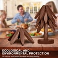 thumbnail image 4 of Juego de Trípodes de Madera de Nogal | Salvamanteles con Forma de Árbol | 3 Almohadillas de Madera + 1 Soporte | Protección Contra El Calor | 20 Cm de Diámetro | Decoración de Cocina | 4 Piezas, 4 of 6