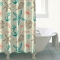 thumbnail image 5 of Ocean Theme Shower Curtain - Machine Washable Tropical Seashell Design, Mildew-Resistant PEVA Fabric,72x84in, 5 of 5