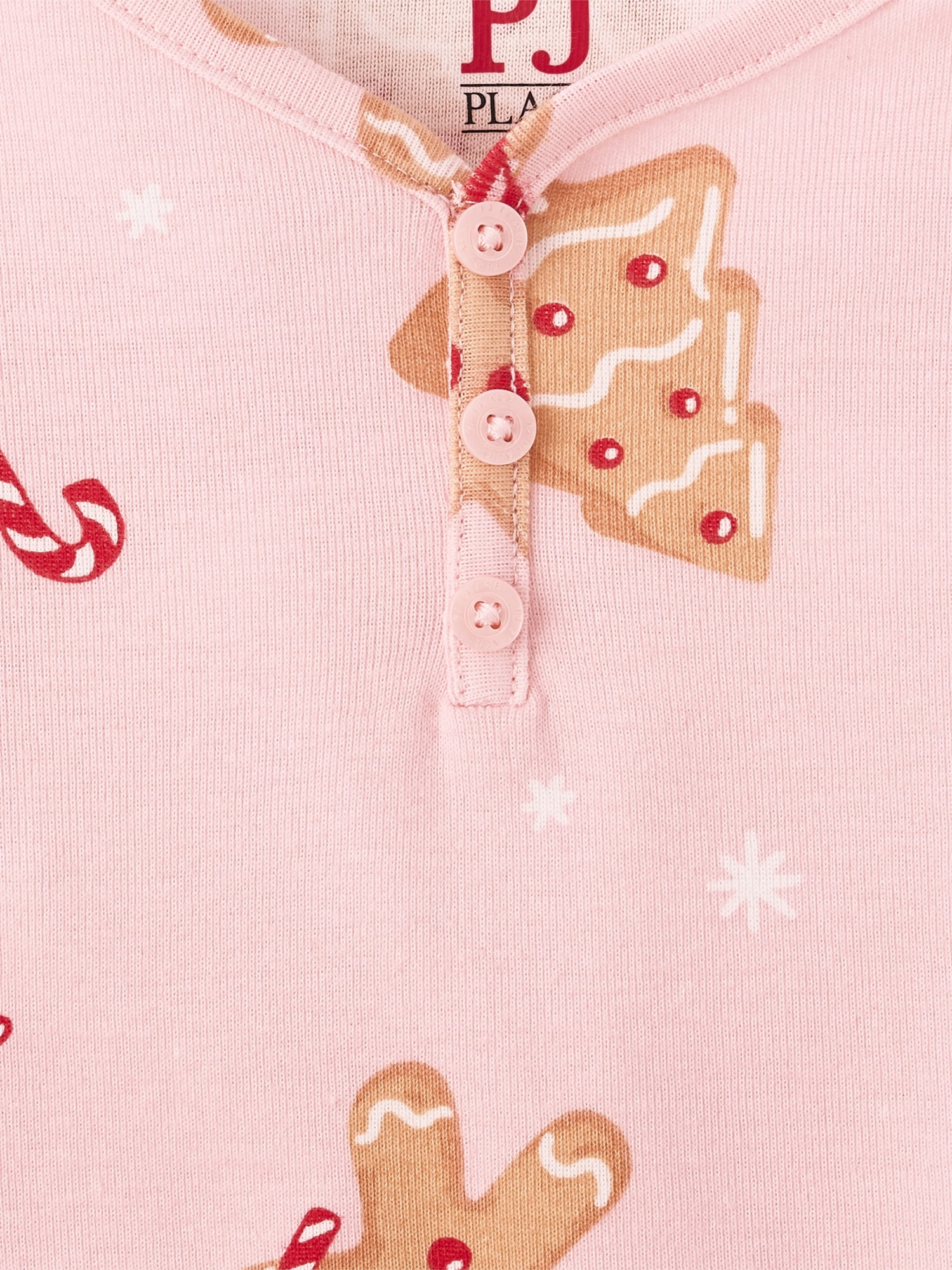 The Children's Place Girls Christmas Long Sleeve Gingerbread Snug Fit Henley PJs, Sizes 4-16