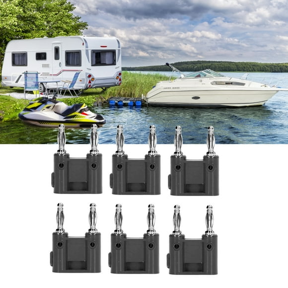 10Pcs Dual Banana Plug Connectors , 2 Way Banana Plug Brass PE Double Banana Socket , For Electronic Automobiles Instruments Inverters Ships Welding Machinery