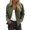 *Green, variant on ClodeEU Womens Cropped Trench Coat ,Lapel Collar Casual Jacketswith Checkered Lining ,Single Breasted Jacket Khaki,Womens Plus XL