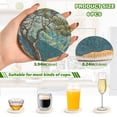 thumbnail image 2 of Yayeee 6 PCS Drink Coasters with Holder Set Woven Absorbent Round Tabletop Hot Pad, Yellow Tree, 2 of 7